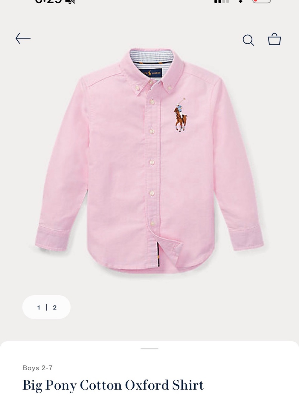 Ralph Lauren Pink Big Pony Cotton Oxford Button-Down Shirt